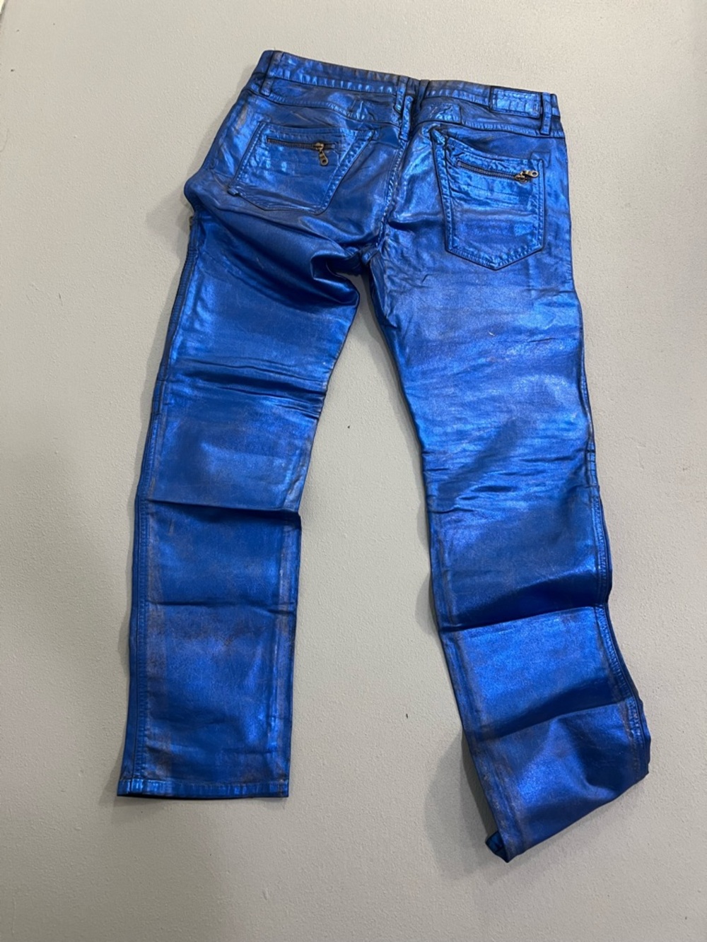 Robin's Jean Men's Metallic Royal Blue Slim Straight Jeans